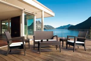 Creta Set, Set arredo per esterno, ideale per bar sulla spiaggia