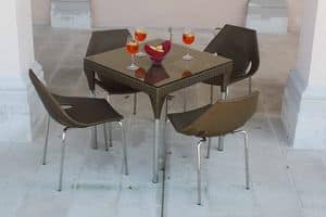 Ginger set, Sedute e tavolo combinabili per esterno Giardino
