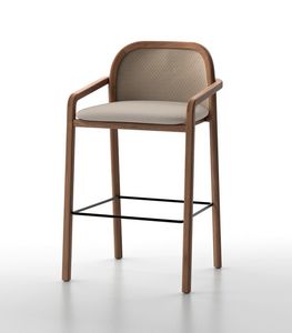 NARA SG, Sgabello da esterno in teak, con cuscino seduta sfoderabile