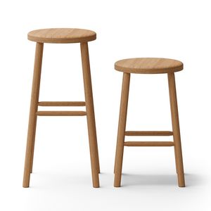 Bar, Sgabello in legno con seduta tonda, ideale per pub bar e birrerie