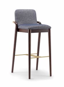 GRACE BARSTOOL 074 SG, Sgabello in legno, dallo stile elegante