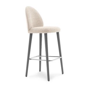 Lily 04581, Sgabello moderno con gambe in legno massello, imbottito