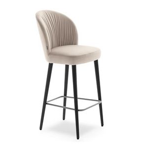 Rose 03085L, Sgabello in legno, imbottito, con tappezzeria a pliss�