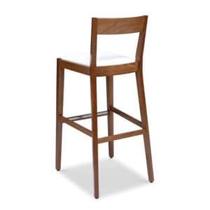SILLA 472 AI, Sgabello in legno, seduta imbottita, per Ristorante e bar