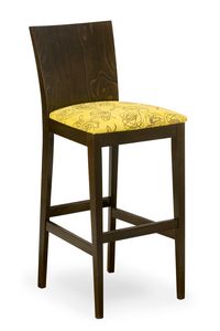 Sirio stool, Sgabello in legno con seduta imbottita