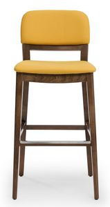 Tosca stool, Sgabello imbottito, con schienale disponibile in 3 versioni