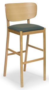 Viky stool, Sgabello in legno con schienale curvato