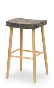 Web stool high, Sgabello in legno senza schienale