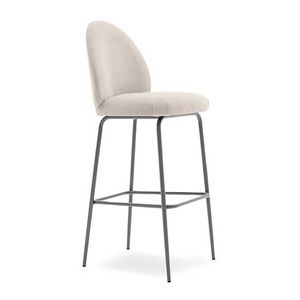 Lily 04585, Sgabello moderno imbottito, con gambe in metallo