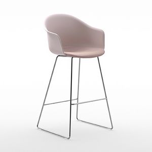 Máni Armshell plastic ST-SL, Sgabello con base a slitta