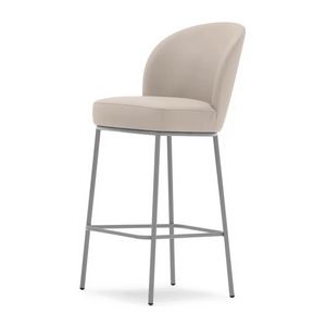 Rose 03986L, Sgabello moderno in metallo, imbottito, per eleganti hotel e bar