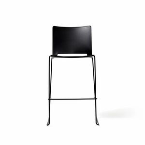 Slim stool, Sgabello colorato, in metallo, per aree break, bar, cucine