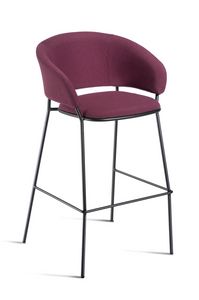 Nuta Light Plus Stool 67/77, Sgabello a due altezze imbottito