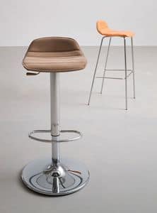 Alhambra Stool 67/77 dress, Sgabello design con seduta in polimero rivestito ecopelle