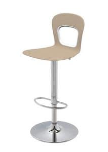 Blog Stool 145 A, Sgabello design, girevole, regolabile, con seduta in plastica