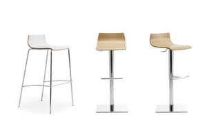 My Stool, Sgabello impilabile con seduta in legno, per bar