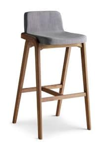 Decanter sgabello, Sgabello in legno con seduta imbottita, copertura personalizzabile
