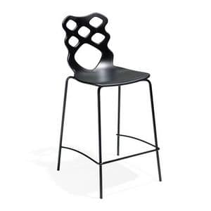 Lace stool h65 h75, Sgabello design, scocca in tecnopolimero, adatta per bar, cucine e  ristoranti moderni
