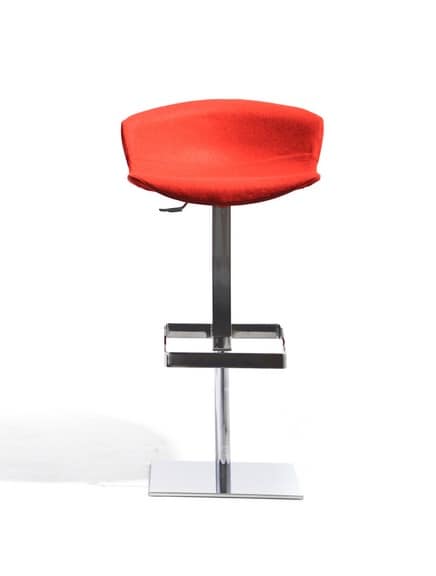 Sgabello Da Officina WAMO Regolabile In Altezza | Seduta Imbottita Girevole, 5 Ruote, Portata 130 Kg, Rosso