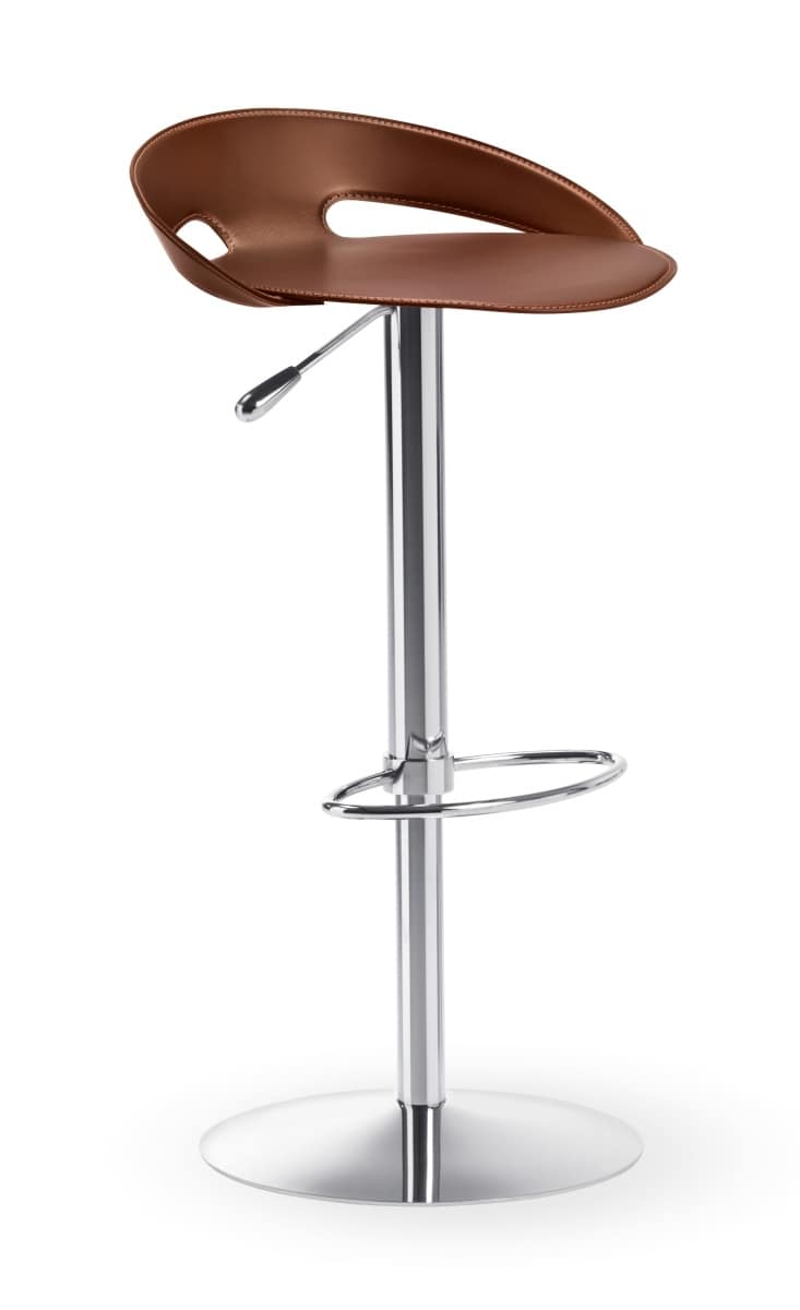 Tabouret Réglable En Cuir Mod. Otto – STOOL, Design Italien, MADE IN ITALY