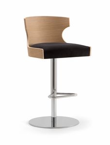 XIE BAR STOOL 052 SG F, Sgabello girevole con base tonda