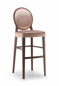 SOFIA BAR STOOL 045 SG, Sgabello con schienale tondo