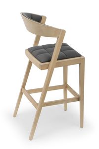 Zanna UPH stool, Elegante sgabello in legno