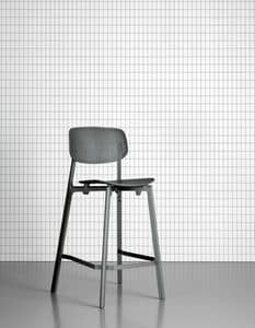 Colander Stool, Sgabello impilabile in alluminio verniciato e polipropilene