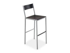 Do stool, Sgabello moderno, in acciaio quadrato, per uso contract