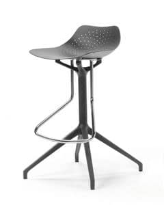 Klera stool, Sgabello con base a razze e seduta in alluminio