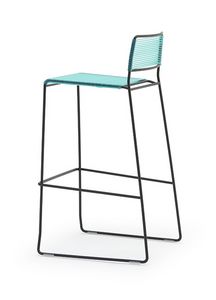 Log spaghetti ST, Sgabelli impilabili, schienale e il sedile sono in corda di PVC colorata, adatto per uso esterno