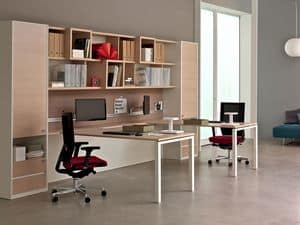 Workwall Asterisco In, Libreria attrezzata per ufficio, mobile a parete