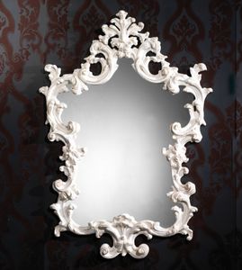 Art. 20502, Specchio con cornice bianca intagliata
