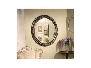 Art. 2200 Lily, Specchio rotondo, in legno, classico di lusso, per atri