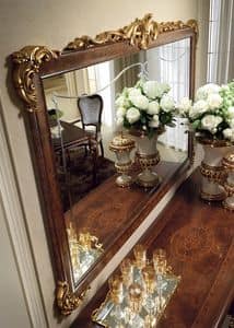 Donatello specchiera, Specchiera classica di lusso, cornice intagliata e decorata a mano, per ogni ambiente neoclassico