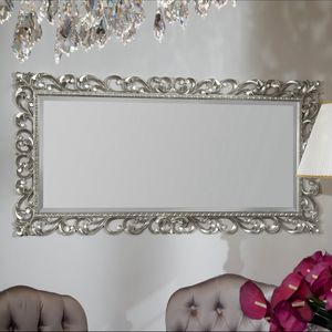 Luxury PASP6330, Specchiera completamente intagliata in foglia argento