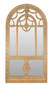 Specchiera 5382, Ampia specchiera con cornice in legno finemente intagliata