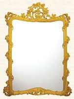 Specchiera art. 150, Specchiera con finiture in foglia oro, stile Luigi XV