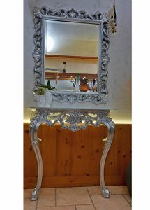 Edera specchiera, Specchiera classica rettangolare con cornice finitura foglia argento