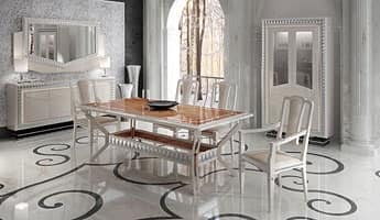 Tavolino Da Cocktail Glam Con Piano A Specchio – Glenview, Finitura Silver, Gambe Piastrellate, Per Soggiorno Elegante