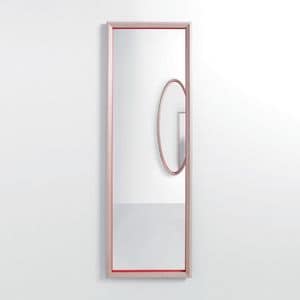 45 specchio rettangolare, Specchio con cornice in legno minimale, alto design