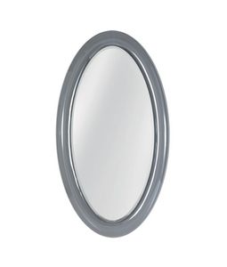 Ego specchio, Specchio ovale con cornice in vetro curvato