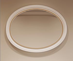 Incanto Art. C34501, Specchiera ovale con cornice laccata bianca