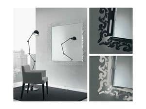 k199 mirror, Specchio con cornice decorata in plexiglass