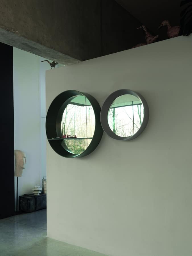 Specchio da Parete Rotondo con Cornice Tapnigi Intrecciata a Mano D70x -  Orientique - Asianliving