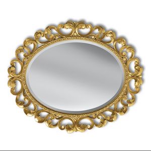 Luxury PASP7271, Specchiera ovale intagliata, in foglia oro