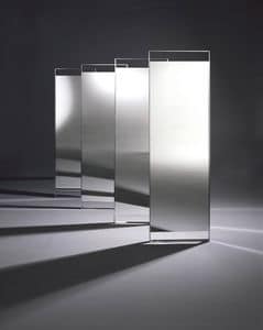 Ring mirror, Specchio design con cornice in acciaio cromato,