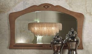 SP34 Charme specchiera, Specchiera in legno intarsiato, per alberghi e ristoranti