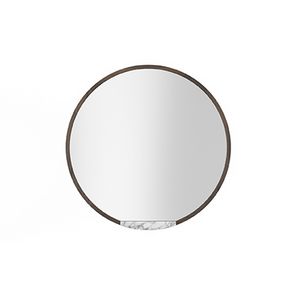 Specchiera Coco 055, Specchiera tonda con mensola in marmo