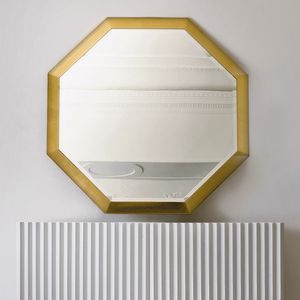 Stresa ST141, Specchio ottagonale con cornice foglia oro
